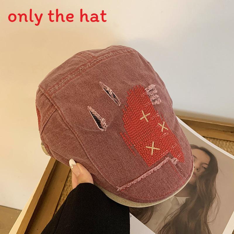 Yourself Boho Beret Hat With Embroidered Design For Casual Women