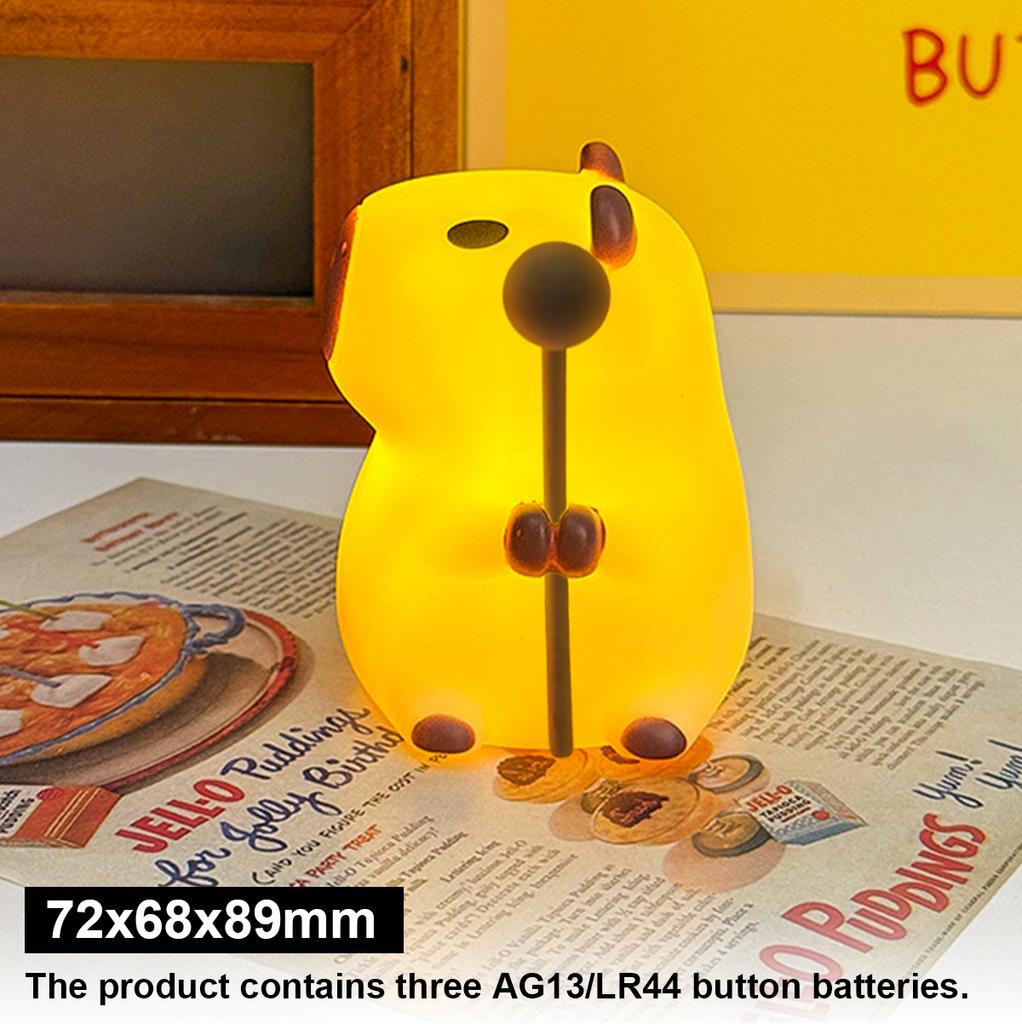 Cute Pet Capybara Night Light Cute Cartoon Living Room Light Cute Night Light Light Dimming LED Capybara Office Desk Pat Light