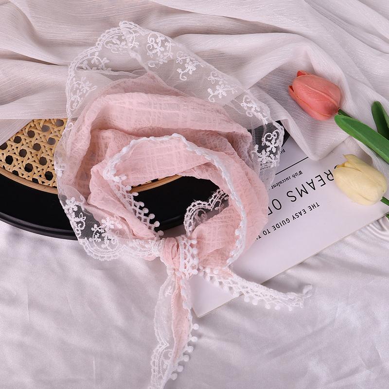 

Кружевной Цветочный Платок Элегантный Кружевной Женский Сладкий Треугольный Шарф Тонкий Дышащий Платок Художественный Реквизит для Путешествий и Фотосессий Подарки