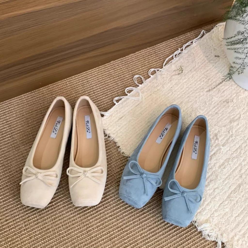 Weichsohlige Einzelschuhe Damen Oma-Schuhe Sommerschuhe rot Abendwind Damenschuhe Französische Retro-Schuhe Schleife flach rot