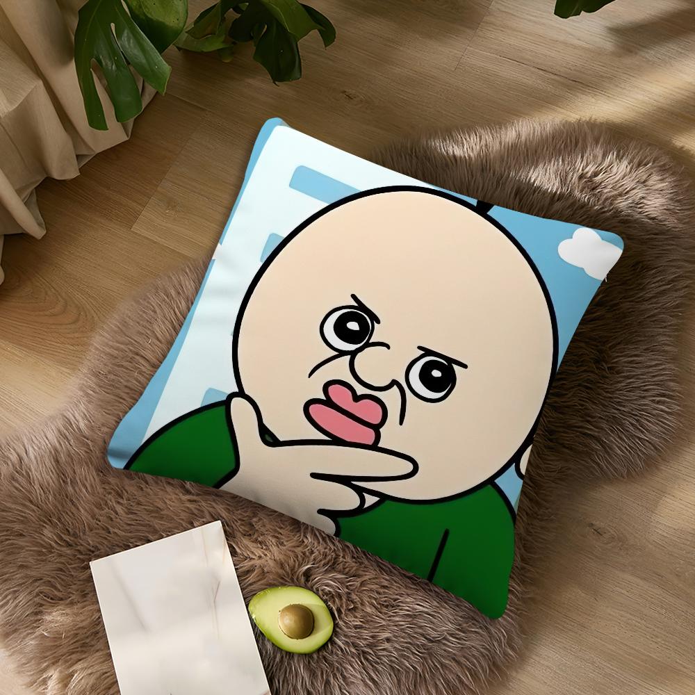 Funny Bbangbbangs Cartoon cushion cover Living Room Accent Couch Back Support Square Lounge Restful Nap Companion Pillow Case
