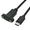 1Pcs Black Panel Mount Type-C USB-C Male To Female Extension Cable With Screw Hole Lock Connector Cable 0.3/0.5/1/1.5 Meters