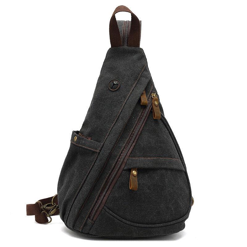 New Chest Bag  Men Simple Canvas Fashion One Shoulder Crossbody Bag Travel Hiking Camping Sling Bag for Male