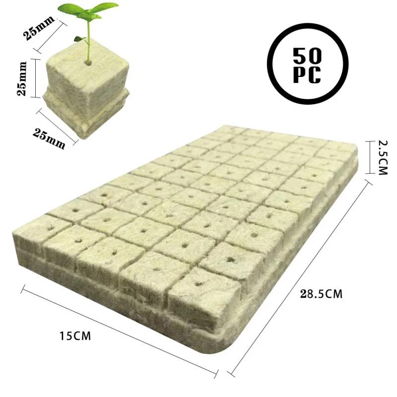 25x25x25mmSoilless Cultivation Seedling Pot Hydroponic Rockwool Plant Seed Germination Special Seedling Block50-100pcsEco-friend