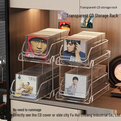 Boîte de rangement pour CD, disques vinyles et cassettes de bureau - Support d'exposition d'albums
