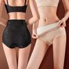High Waist Slimming Shaper Panties Floral Embroidery Double-layer Fleece Underpants  Lady