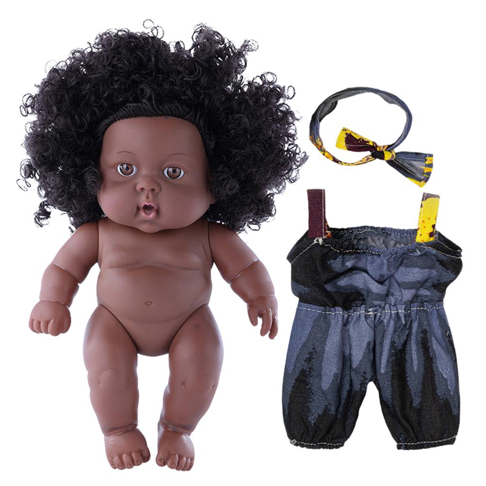 8 inch Black Dolls African Girl Dolls Lifelike Baby Play Doll for Kids Birthday Gift