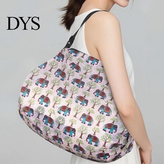 Quick Dry Grocery Bag Foldable Shopping Reusable Storage Tote Portable Molded One-piece Oxford Cloth Shoulder for Sports Travel Picnic Compact