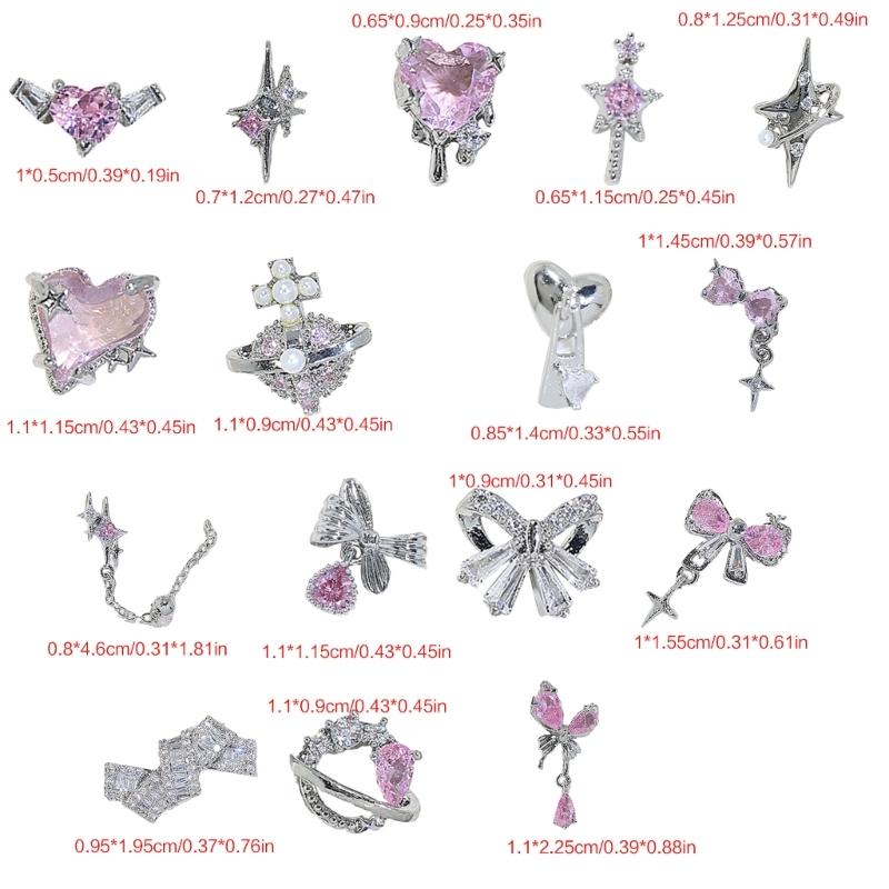 Nail Charms Exquisite 3D Accessories with Zircon DIY Nails Art Manicures for Salon or Home Use