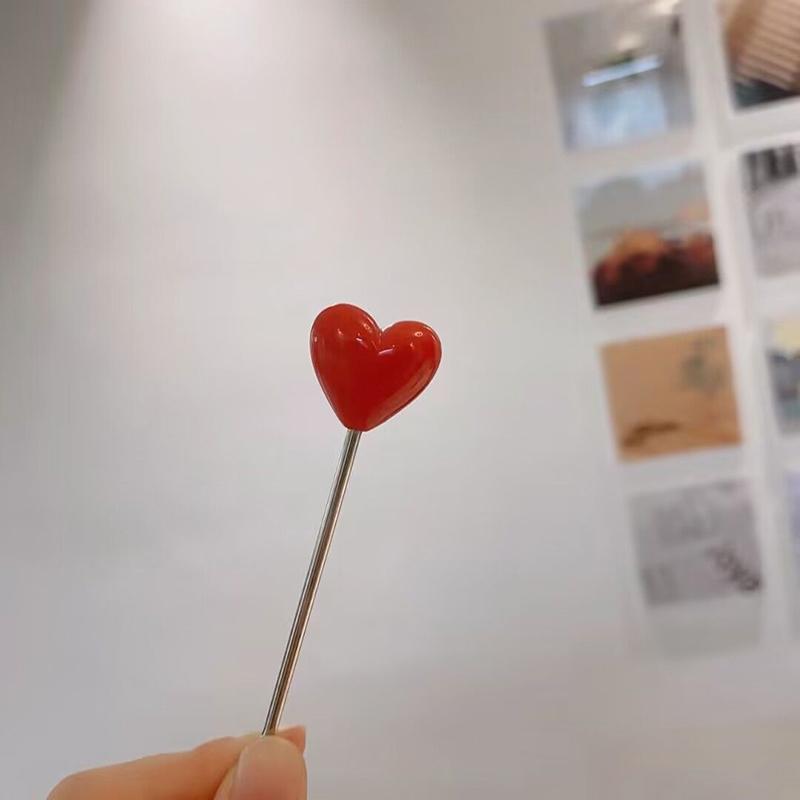 10 Stück Kreative Liebe Obstgabel mit Halter Niedliche Herzform Edelstahl Wiederverwendbare Metallspieße für Obst, Dessert, Vorspeisen