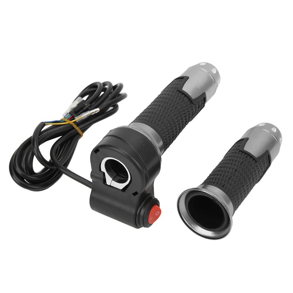 

with Button Electric Bike Throttle 12V-99V Throttle Grip Handlebar Motorcycle Accessories сірий
