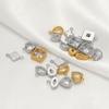 5pcs Stainless Steel Small Heart Square Zircon Drop Necklace Cross Charms for DIY Women Necklace Bracelet Jewelry Earring Making