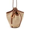 Daks Beige Dd Logo Raffia Shoulder Bag Dcba6e112i2