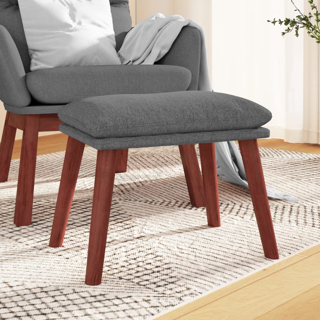 Footstool Light Grey 45 X 29.5 X 35 Cm Fabric