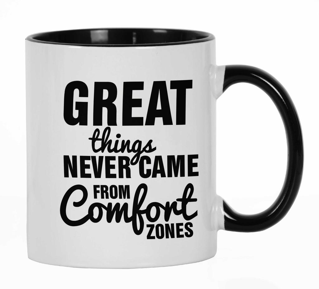 Inkdotpot Great Things Never Came From Comfort Zones 11Oz Ceramic Coffee Mug Inspirational Quotes Gift For Employee Boss Coworkers