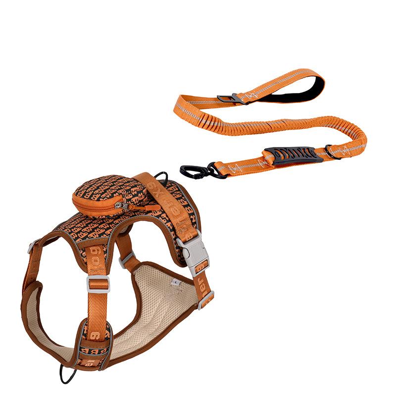 Dog Chest and Back Harness with Back Collar Style Leash for Outdoor Dog Walking Pet Chest and Back Harness