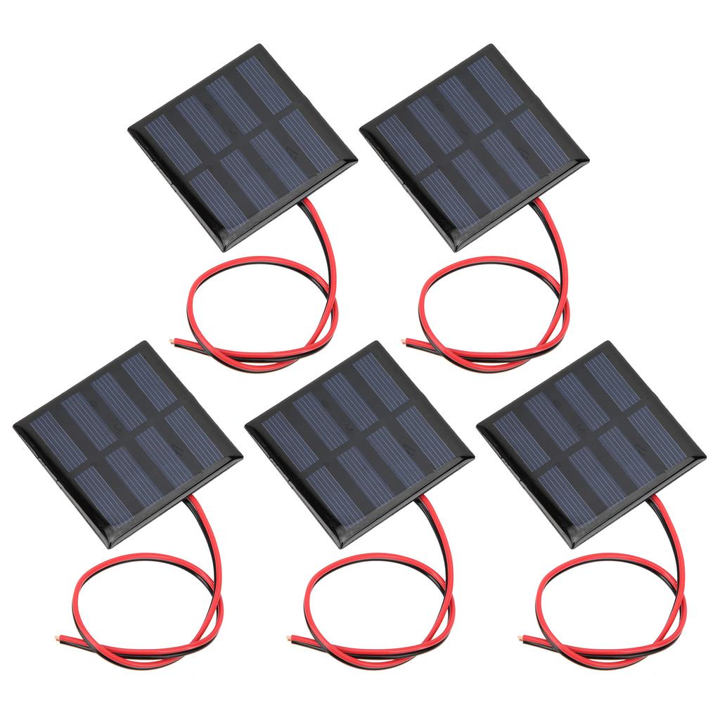 5Pcs  Solar Panel Power Supply Module Board with 30CM Red Black Line DC2V 150mA