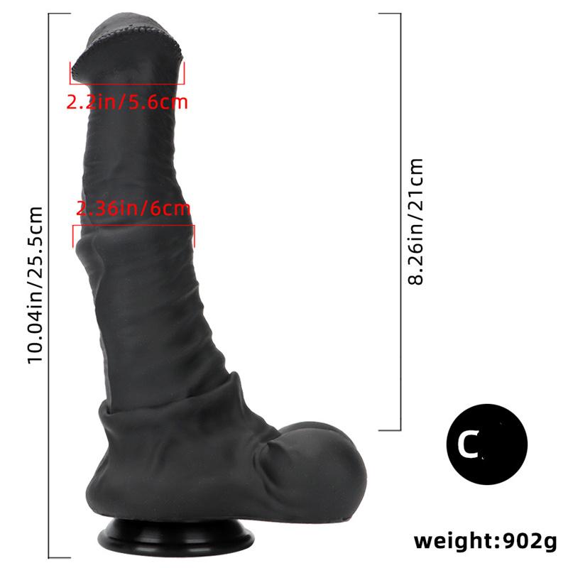 Kvinnes svarte hest Dildo Overdimensjonert bakgård Analplugg Analplugg Onanienhet Simulering Dildo Silikon Myk Anal Expander