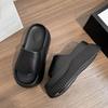 Home high-heeled slippers women's outer wear summer and autumn non-slip and dirt-resistant thick bottom heightening soft bottom comfortable sandals