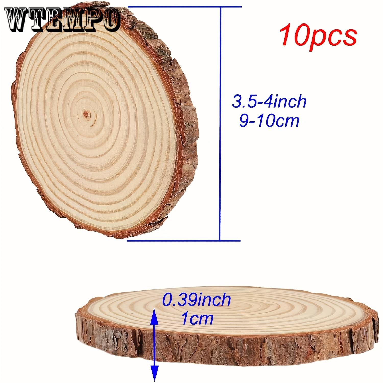 

10 шт. Деревянные спилы 3,5-4 дюйма Набор для поделок из дерева Круги Поделки Рождественские украшения DIY Поделки с корой для поделок Деревенское свадебное украшение 8-10cm-10pcs