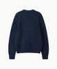 Leondi Brushed Mohair V-Neck Knit - Navy