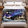 Winter Theme Soft Blanket Personalized Custom Name Text Print Warm Blanket Home Sofa Bedroom Decor