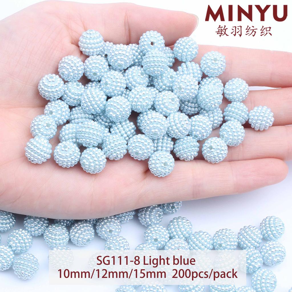 2024 Hot Sale Candy Color 10mm 12mm 15mm Round Resin Plastic Beads Bayberry Ball for Jewelry Bags Making
