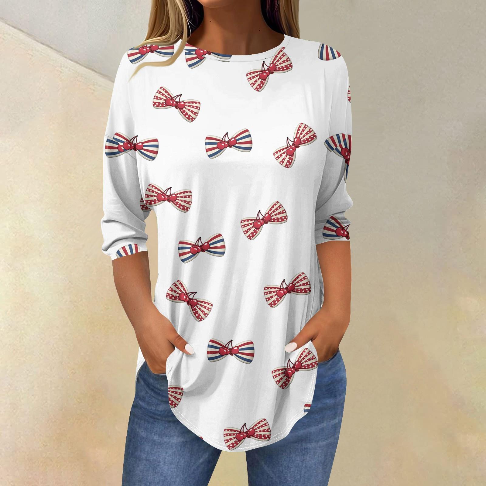 

Женские топы с рукавами 3/4, летние футболки с принтом и круглым вырезом, повседневные базовые футболки с пуговицами, туники XL белый
