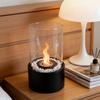 Portable Indoor Ethanol Fireplace - Round, Real Flame, Desktop Heater