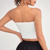 Kadın Fitilli Atlet Yüksek Esneklik Kaymaz Bandeau Askısız Kolsuz Sırtı Açık Atlet Ter Emici Hızlı Kuruyan Crop Top