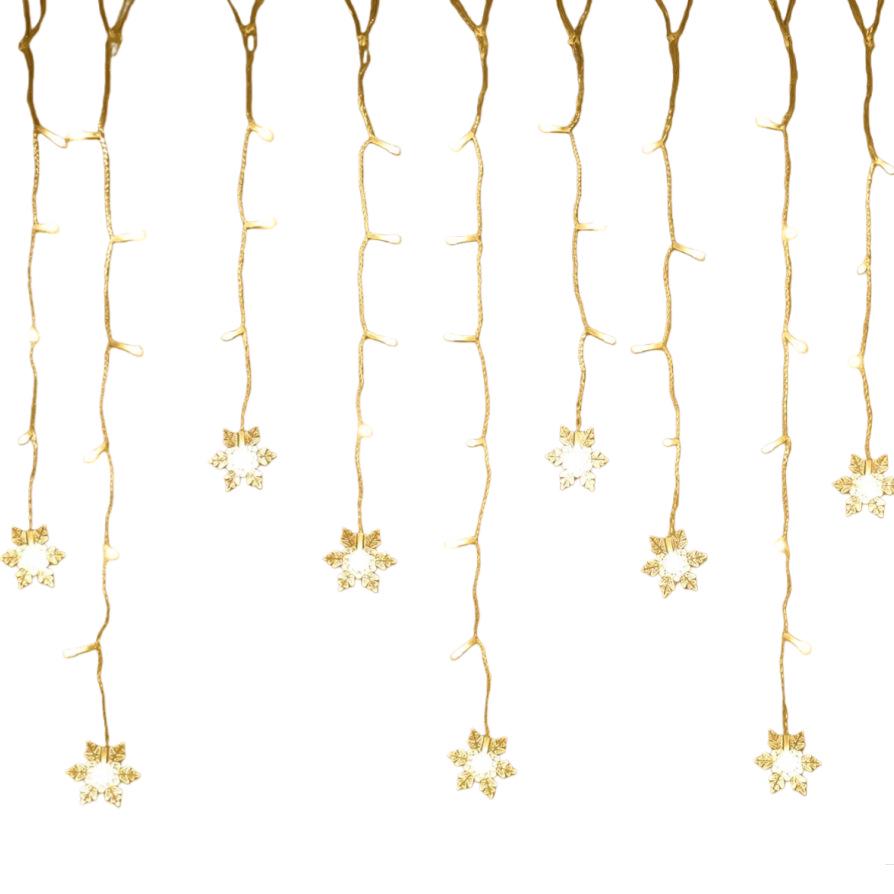 Solar Snowflake String Lights for Indoor & Outdoor Decorations