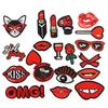 20 peças Patch Padrão Lábios Decorativo Batom Adesivo para Roupa Bordado Adesivo Patch Termocolante