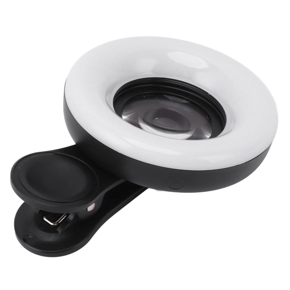 Mini Clip Phone Camera Lens Portable Macro Lens Durable LED Fill Light  Photography