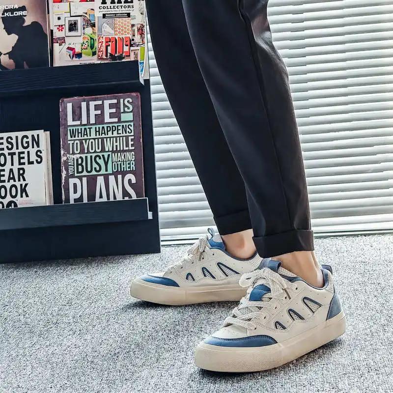 Fashion Round Tip Light Man Wide Foot Shoes Casual Luxury Sneakers High Quality Gym For Sport Specials Runners Health Special Use