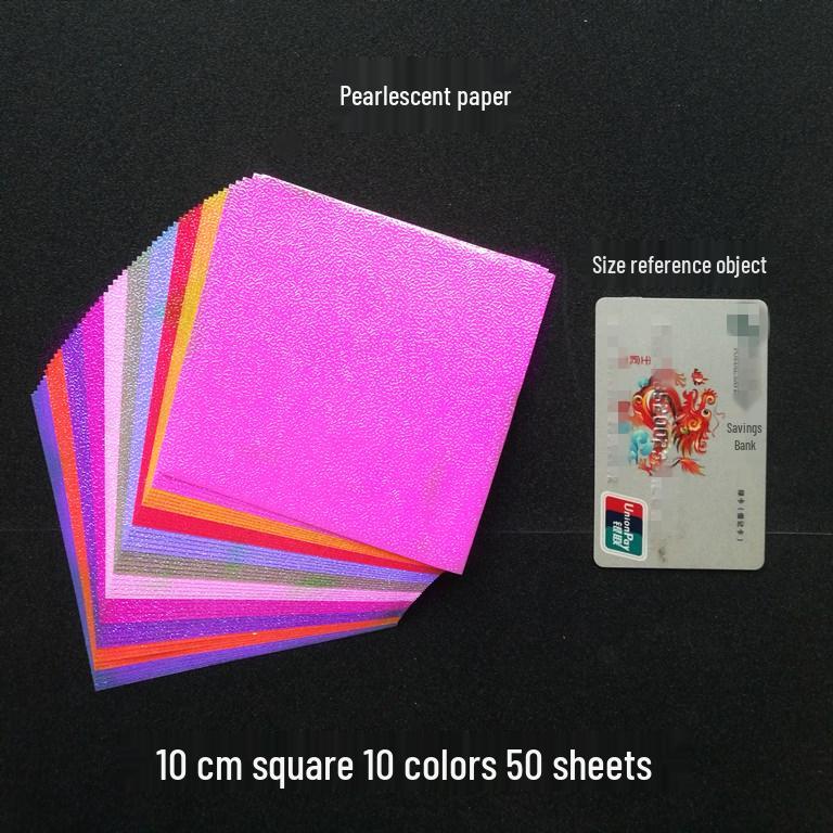 Pearlescent Laser Origami Paper - Shimmering Colors for Children's Crafts and Thousand Paper Cranes