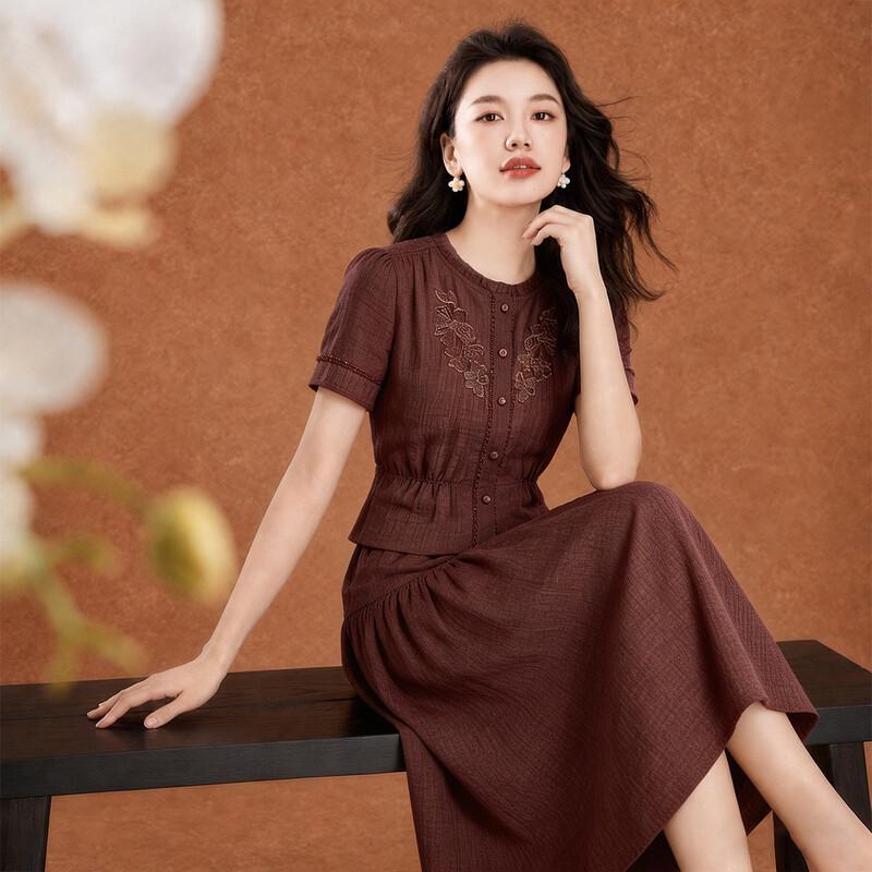 Retro Embroidered Lace A-line Dress 2XL