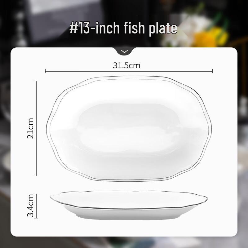 Mo De Lan Ka Minimalist Underglaze Ceramic Fish Plate