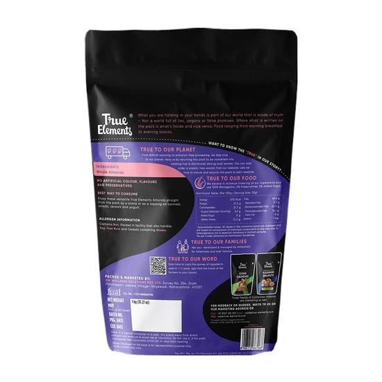 True Elements California Almonds 1kg – 100% Natural, Clean Whole Almonds