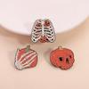 Halloween Pumpkin Skeleton Enamel Pins Spooky Season Skeleton Hand Brooches Lapel Badge Fashion Jewelry Gifts for Friends