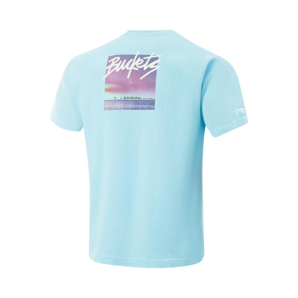 Li-Ning Jimmy Butler Fashion Sports Casual Loose Round Neck Letter Print Pattern Professional Basketball T-Shirt Men T-Shirt AHSVC09-2