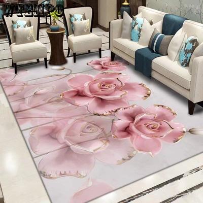 3D Flower Carpet Rug for Home Living Room Bedroom Sofa Doormat Decor Area Rug Non-slip Mat