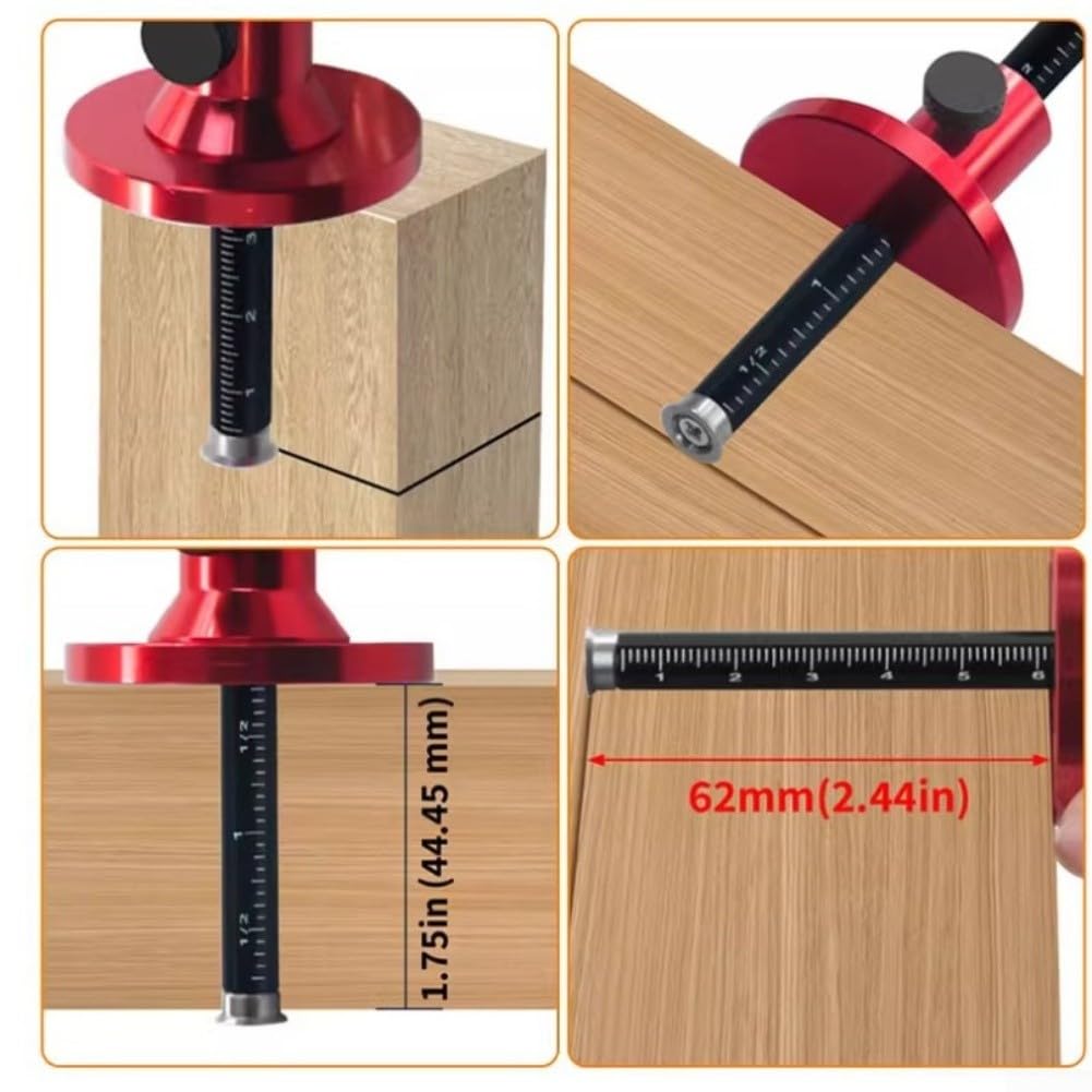 Aluminum Alloy Marking Gauge Metric Inch Woodworking Scriber Blade Type Wood Dowel Layout Marking Tool