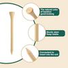 Natural Bamboo Golf Tee 100 Pcs 83mm