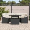 VidaXL Ensemble de canapé de jardin 7 pièces avec coussins en rattan poly noir 3357670