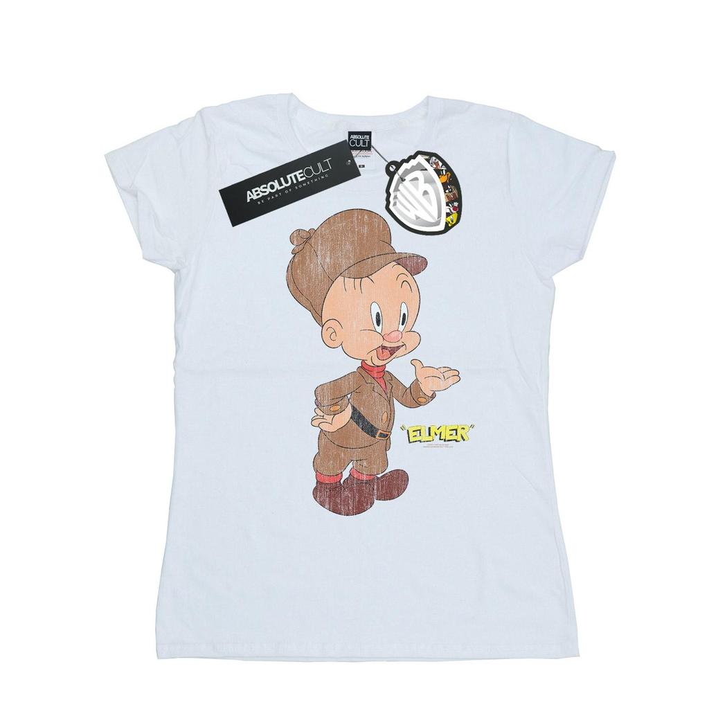 Looney Tunes Womens/Ladies Elmer Fudd Distressed Cotton T-Shirt