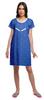 Moomaya Cotton Lace Neckline Sleepwear For Women Button Placket Nightdress