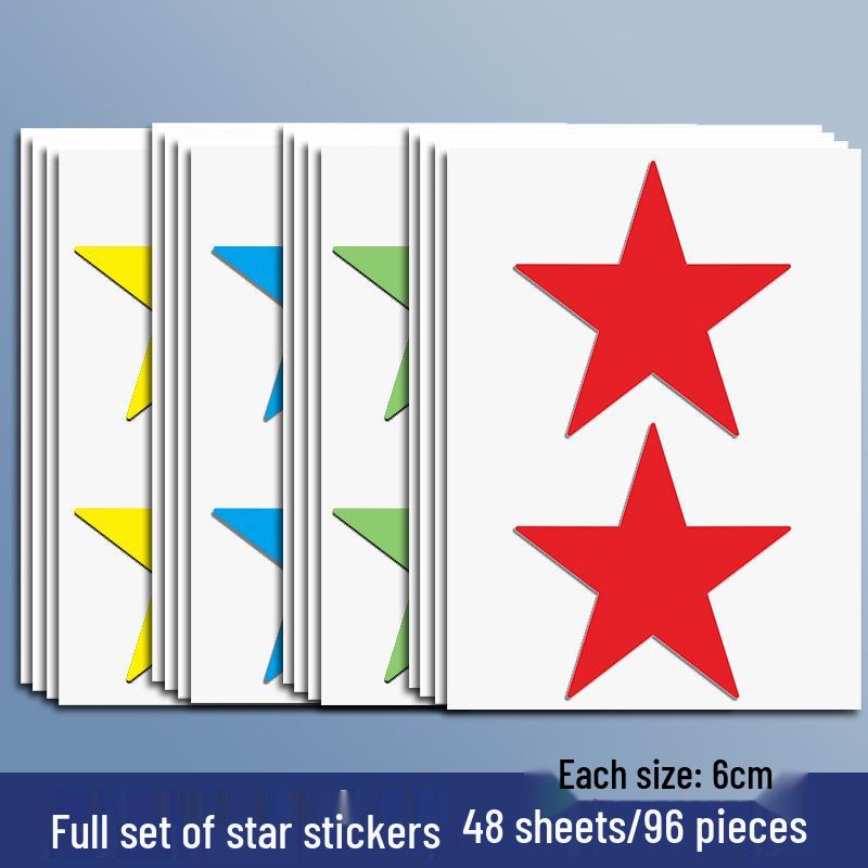 Yellow Star Reward Stickers for Kids - Smiley Face for Self-Discipline & Praise In Elementary School