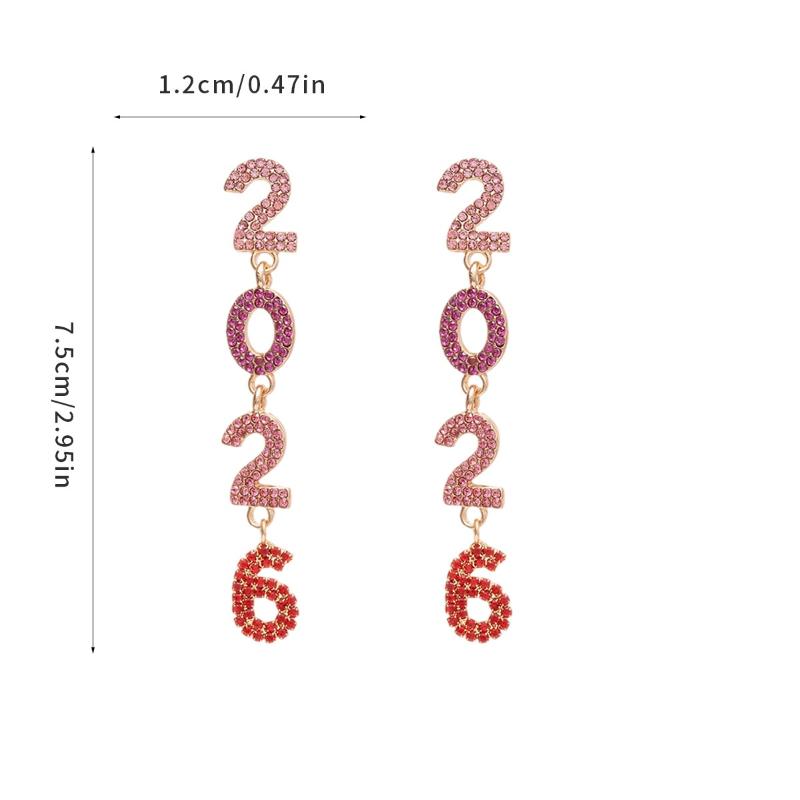 Sparkling Long Pendant Earrings Elegant 2026 Earrings New Year Earrings Jewelry For Special Events Christmas Party Anniversary