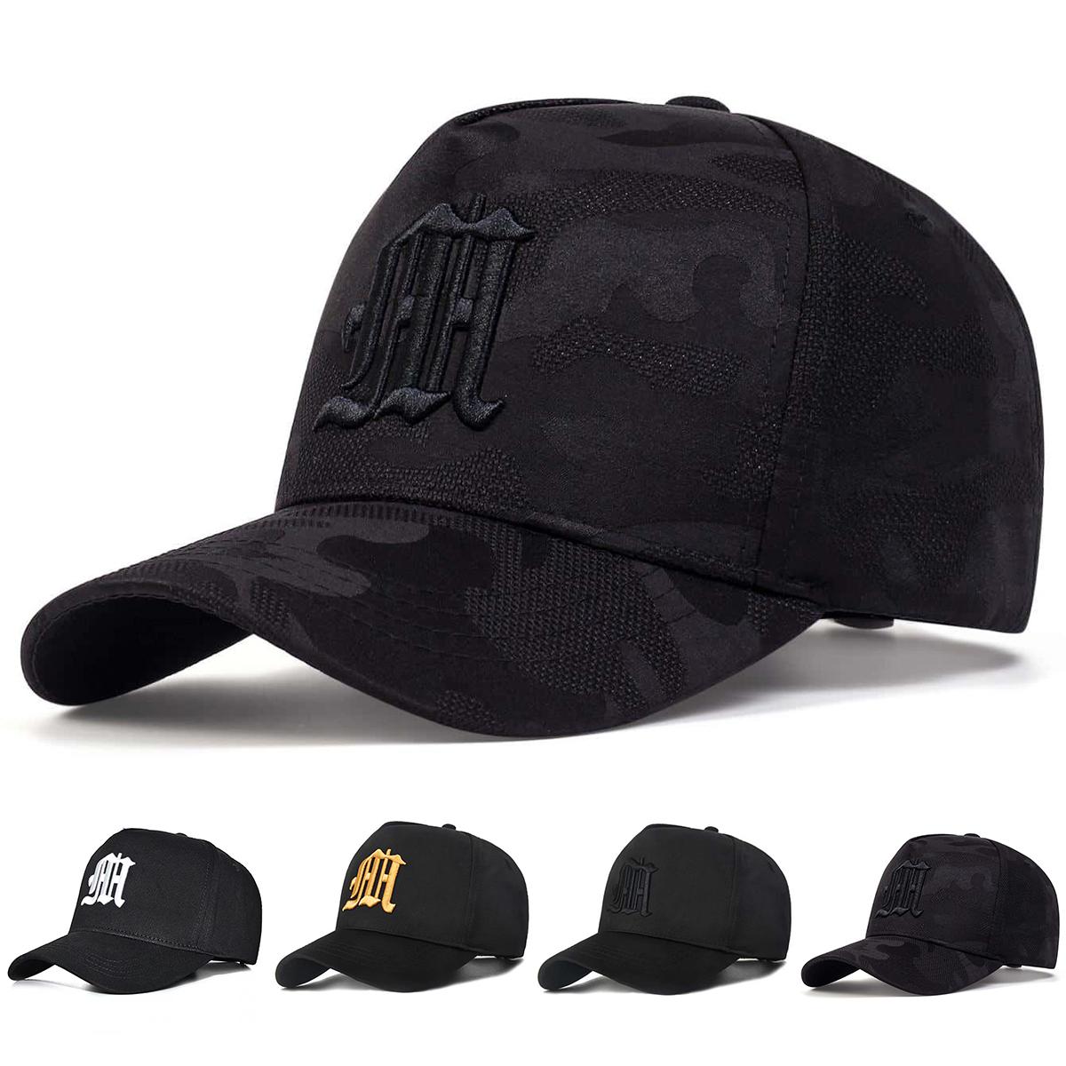 Freedom Outdoors Women's Black White Unisex Gothic Letter M Embroidery Baseball Caps Spring Autumn Outdoor Adjustable Casual Hats Sunscreen Hat Sports Cap
