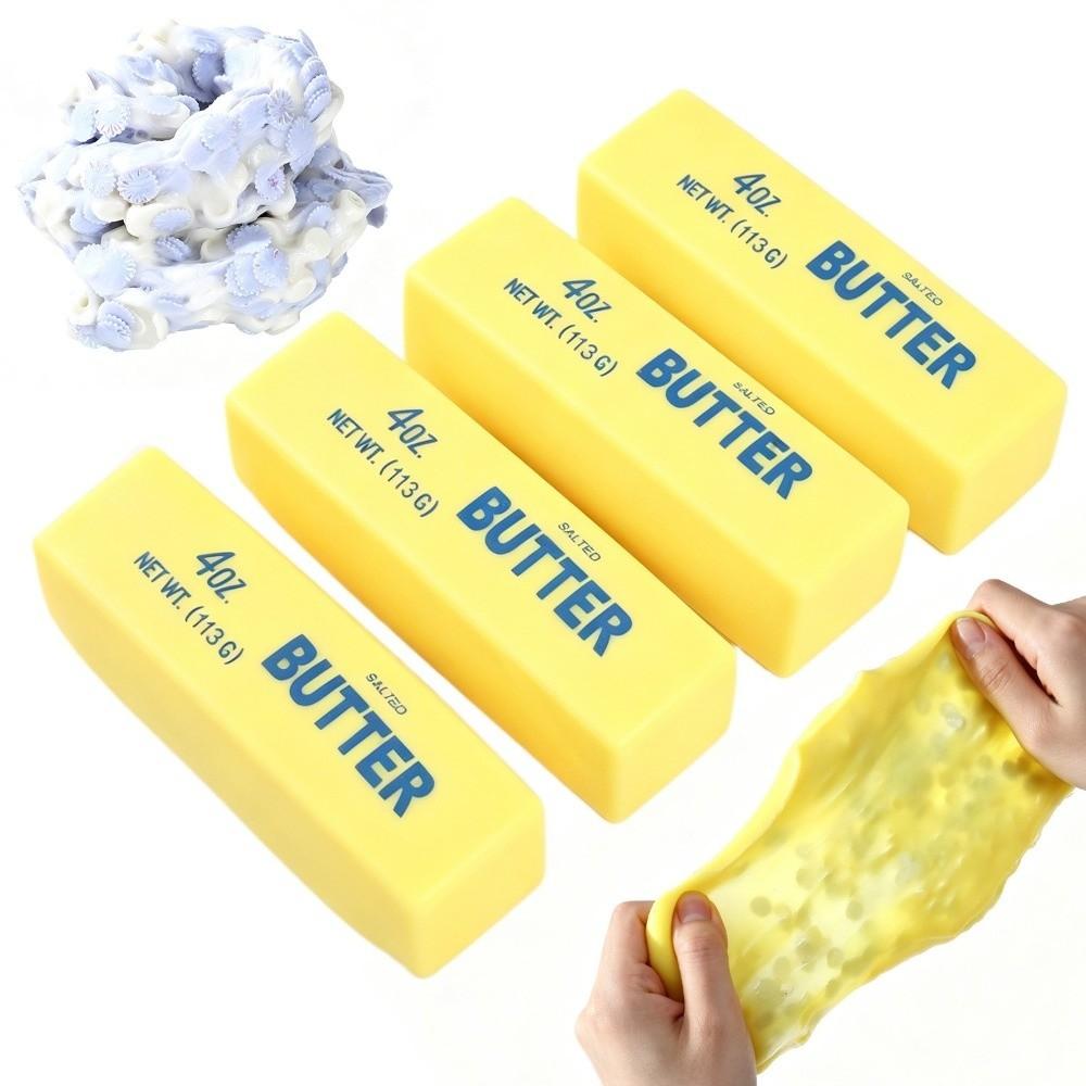 Round Blocks Filled Butter Stick Squishy Toy Buliding Block Cheese Stick Toy Hand Relax